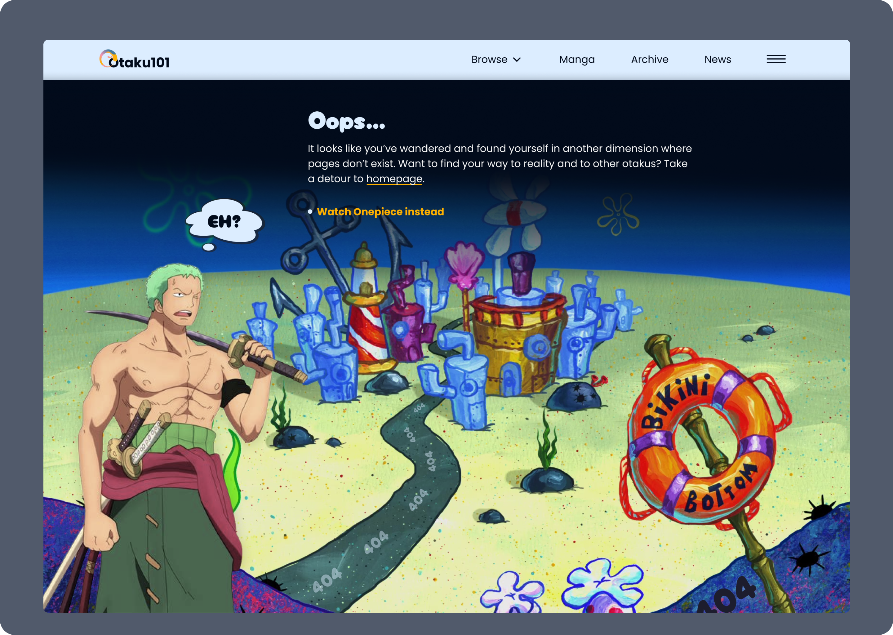 404 Error Page - Anime website by Dolapo Adedoyin on Dribbble